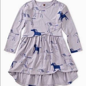 Tea Collection size 5 horse wrap dress NWT
